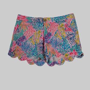 Lilly Pulitzer women Buttercup knit Shorts Splash Dance Sz 6 Resort Wear Beachy